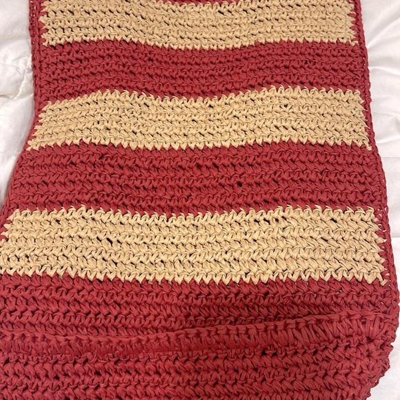 J.Crew NWOT straw shopper tote in stripe Top Rated AZ139 - Picture 4 of 8